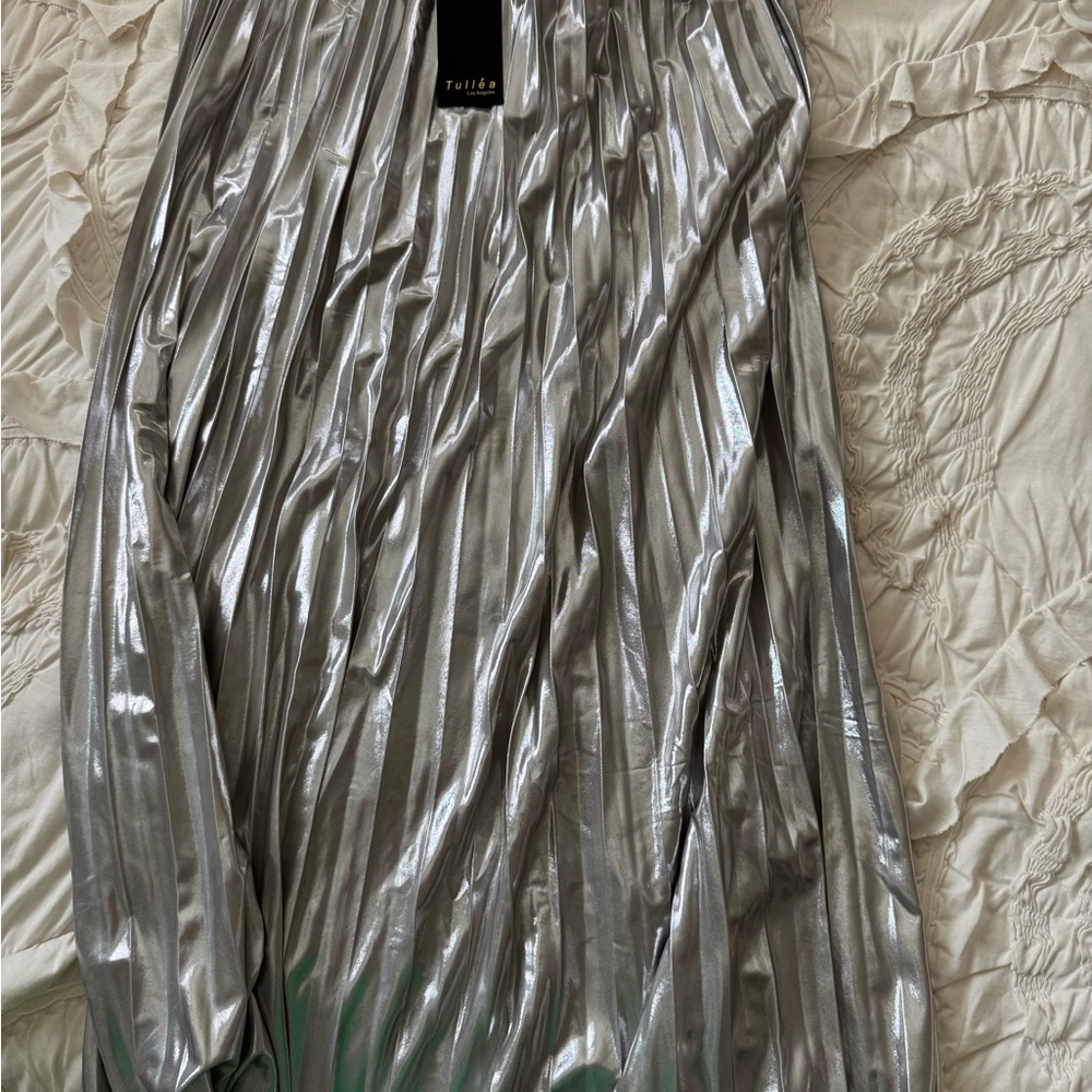 Silver Pleated Skirt